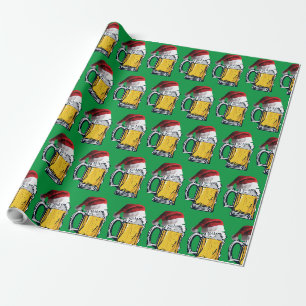 Bier met kerstkerstcadeauPet Cadeaupapier