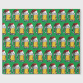 Bier met kerstkerstcadeauPet Cadeaupapier (Vlak)
