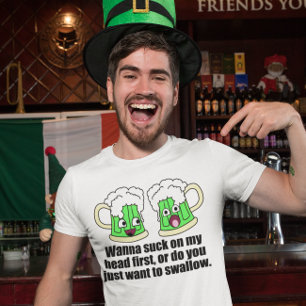 Bier met kop t-shirt