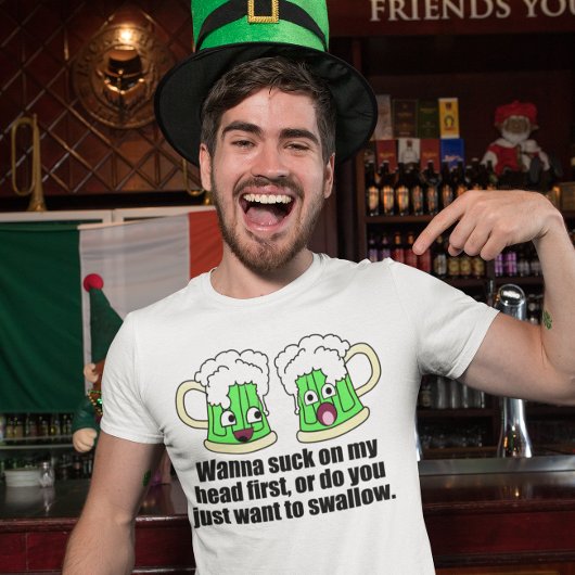 Bier met kop t-shirt