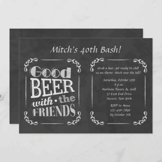 Bier met uitnodiging van vrienden (Voorkant / Achterkant)