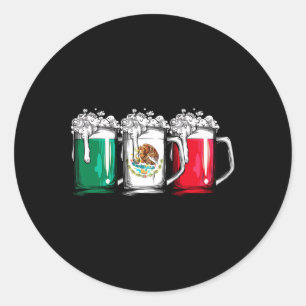 Bier Mexicaanse Vlag Mexico Cinco de Mayo Mannen D Ronde Sticker