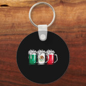 Bier Mexicaanse Vlag Mexico Cinco de Mayo Mannen D Sleutelhanger (Voorkant)