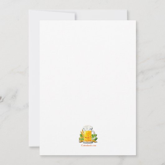 Bier Mok Birthday Party Invitation Kaart (Achterkant)