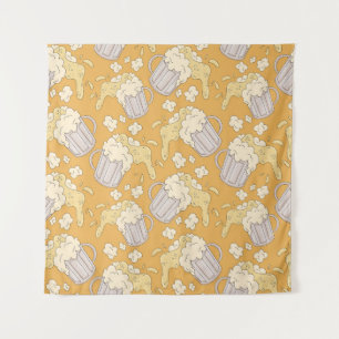 Bier Mok Cartoon: naadloos. Wandkleed