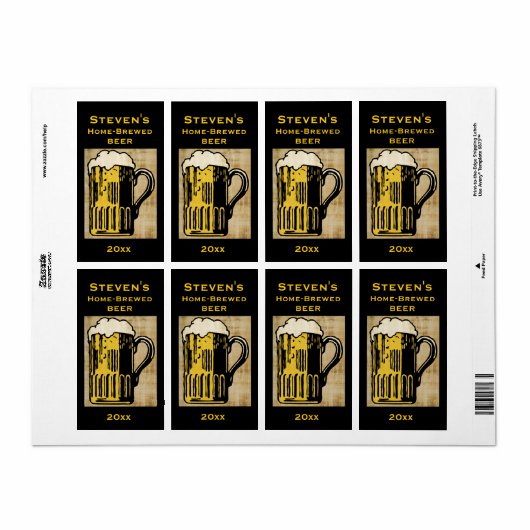 Bier Mok Homelabel Etiket (Full Sheet)