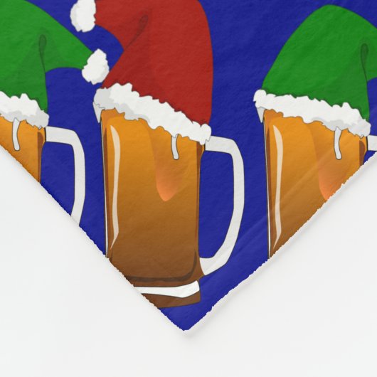 Bier Mok met Santa Hat Christmas Fleece Deken (Hoek)