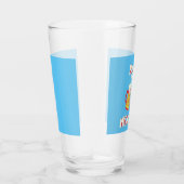 Bier Monster | Glaswerk met blauwe achtergrond Glas (Rechts)