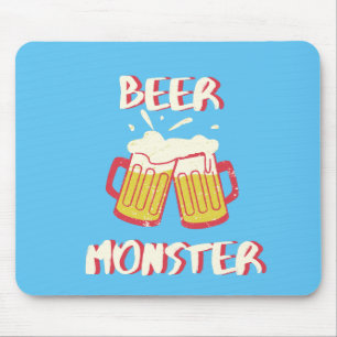 Bier Monster Muismat   Blauwe Achtergrond