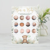 Bier of Baby Belly Teddy Bear Greenery Shower Kaart (Staand voorkant)