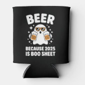 Bier Omdat 2025 Boo Blad Grappig Halloween Blikjeskoeler (Voorkant)