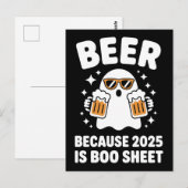 Bier Omdat 2025 Boo Blad Grappig Halloween Briefkaart (Voorkant / Achterkant)