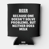 Bier omdat men geen problemen oplost, maar blikjeskoeler (Voorkant)