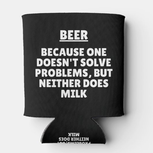 Bier omdat men geen problemen oplost, maar blikjeskoeler (Achterkant)