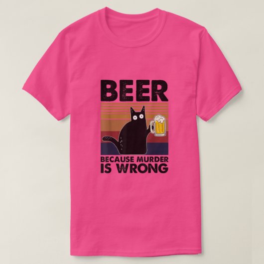 bier omdat moord verkeerd is t-shirt (Design voorkant)
