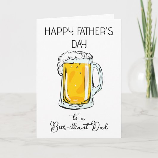 Bier-ontzettende Vader Vaderdag Kaart (Voorkant)
