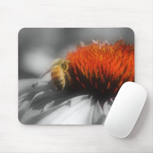 Bier op ventilator Black White Mousepad Muismat (Met muis)