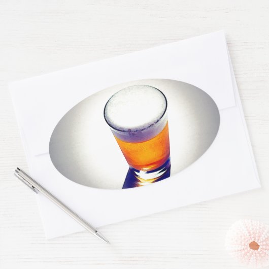 Bier Ovale Sticker (Envelop)