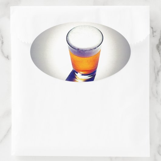 Bier Ovale Sticker (Tas)