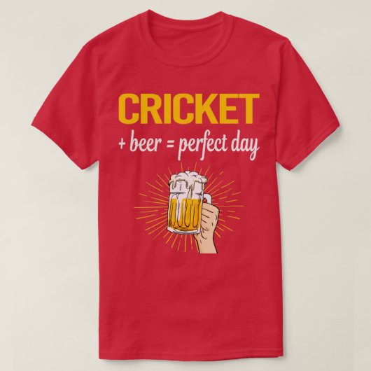 Bier Perfect Day Cricket T-shirt (Design voorkant)