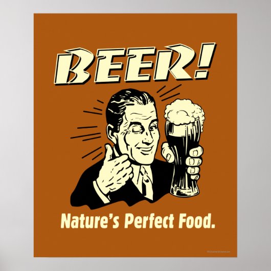 bier: Perfect food van Natuur Poster (Voorkant)