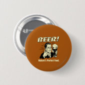 bier: Perfect food van Natuur Ronde Button 5,7 Cm (Voorkant /achterkant)