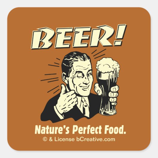 bier: Perfect food van Natuur Vierkante Sticker (Voorkant)