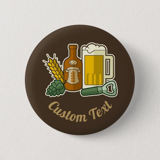 Bier-pictogrammen Button (Voorkant)