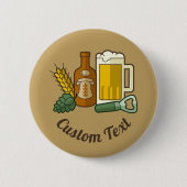 Bier-pictogrammen Button (Voorkant)