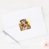  Bier Pin-up Vierkante Sticker (Envelop)