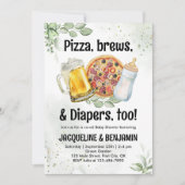 Bier Pizza Luiers Baby shower Pregger Kegger Kaart (Voorkant)