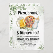 Bier Pizza Luiers Baby shower Pregger Kegger Kaart (Voorkant / Achterkant)