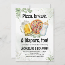 Bier Pizza Luiers Baby shower Pregger Kegger