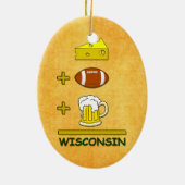Bier plus Football plus kaas Gelijken Wisconsin Keramisch Ornament (Achterkant)