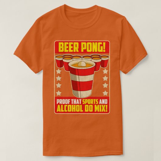 Bier Pong bewijs dat sport en alcohol wel mengen T-shirt (Design voorkant)