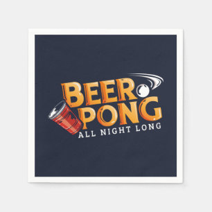 Bier Pong de hele nacht van de zomer Servet
