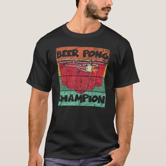 Bier Pong Kampioen Drink Uitdaging T-shirt (Voorkant)