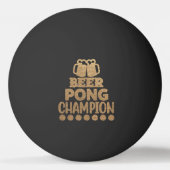 Bier Pong Kampioen Grappige Tekst Zwart Goud Pingpongbal (Achterkant)