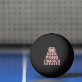 Bier Pong Kampioen Grappige Tekst Zwart Roze Glitt Pingpongbal (Net)