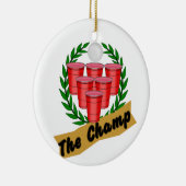 Bier Pong Kampioen Keramisch Ornament (Rechts)