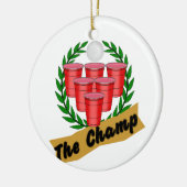 Bier Pong Kampioen Keramisch Ornament (Links)