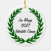 Bier Pong Kampioen Keramisch Ornament (Achterkant)