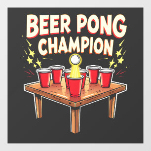 Bier Pong Kampioen Ping Pong Drinken Raamsticker