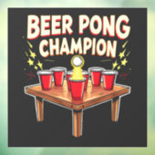 Bier Pong Kampioen Ping Pong Drinken Raamsticker (Vel 3)