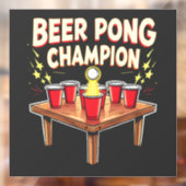 Bier Pong Kampioen Ping Pong Drinken Raamsticker (Vel 2)