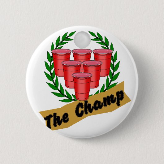 Bier Pong Kampioen Ronde Button 5,7 Cm (Voorkant)