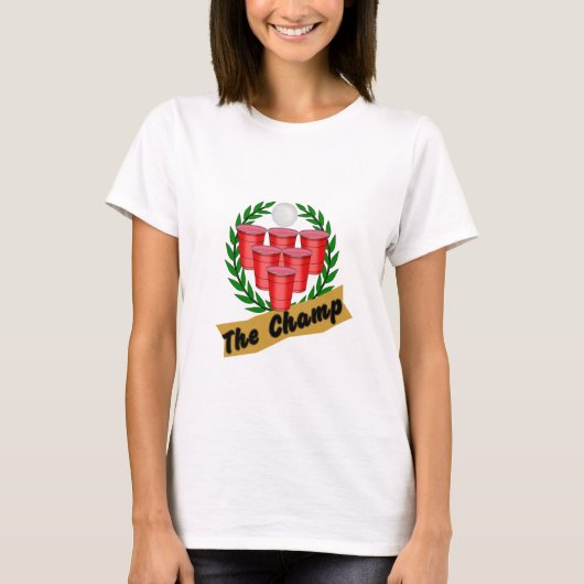Bier Pong Kampioen T-shirt (Voorkant)