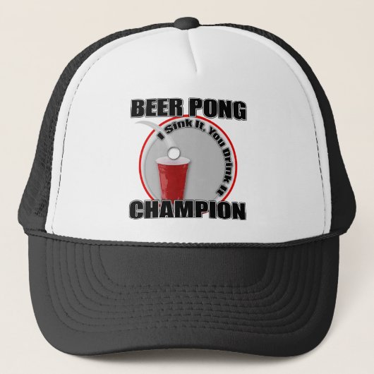 Bier Pong Kampioen Trucker Pet (Voorkant)