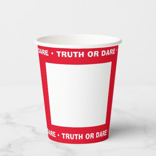 Bier Pong Truth of Dare Party Game DARE Papieren Bekers (Achterkant)