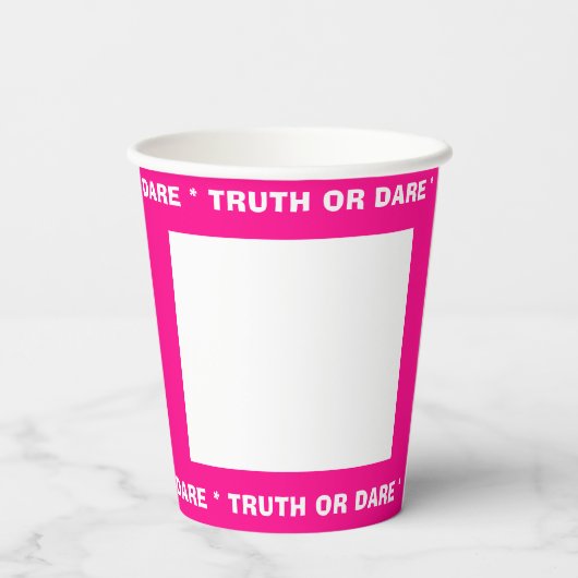 Bier Pong Waarheid of Dare Party Game Roze Papieren Bekers (Achterkant)